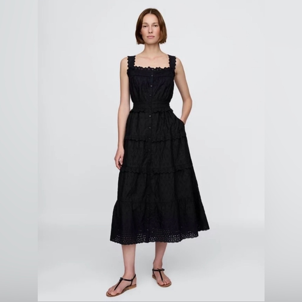 Gap x DÔEN Women’s Black Eyelet Midi Dress